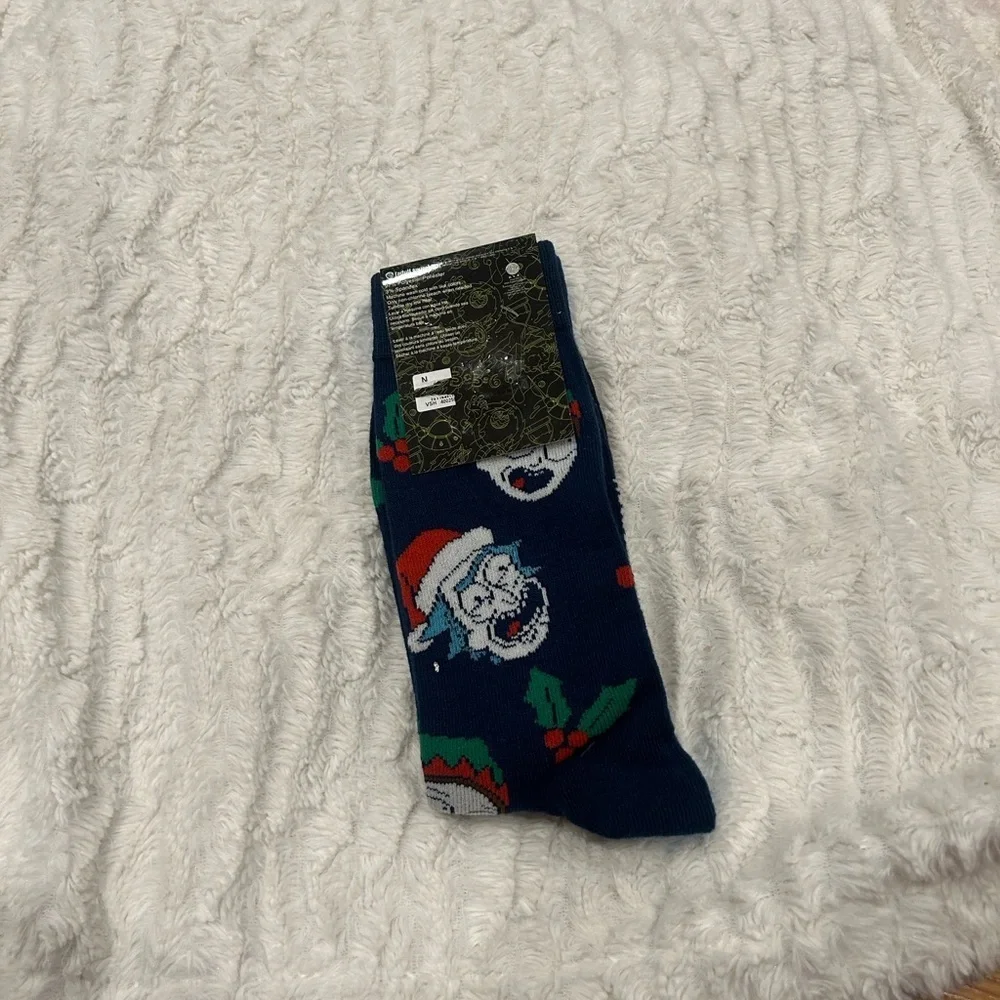 Rick and Morty Santa Socks - Black and Blue fits shoe size 6-12